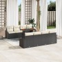 Juego de Sofás de Jardín de 7 Piezas con Cojines Negro Poliratán by , Outdoor sofas - Ref: Foro24-3358546, Price: 511,93 €, D...