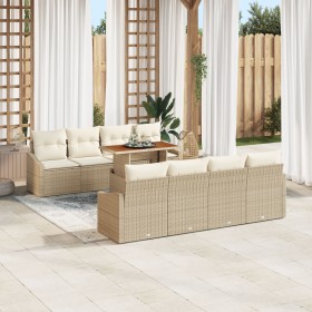Conjunto Sofá Jardín 7 Piezas con Cojines Beige Ratán Poliéster de , Sofás de exterior - Ref: Foro24-3358549, Precio: 558,83 ...