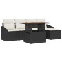 Conjunto de Sofá de Jardín de 6 Piezas con Cojines Negro Poliratán by , Outdoor sofas - Ref: Foro24-3358560, Price: 413,49 €,...