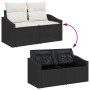 Conjunto de Sofá de Jardín de 6 Piezas con Cojines Negro Poliratán by , Outdoor sofas - Ref: Foro24-3358560, Price: 413,49 €,...