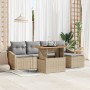 Juego de Sofás de Jardín de 6 Piezas con Cojines Beige de Ratán Poliéster by , Outdoor sofas - Ref: Foro24-3358562, Price: 44...