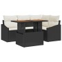 Conjunto de Sofá de Jardín de 5 Piezas con Cojines Negro Ratán Polivalente by , Outdoor sofas - Ref: Foro24-3358567, Price: 3...
