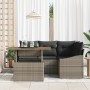 Conjunto de 5 Piezas de Sofás de Jardín con Cojines Gris Poliratán de , Sofás de exterior - Ref: Foro24-3358568, Precio: 398,...
