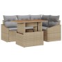 Juego de Sofá de Jardín de 5 Piezas con Cojines Beige Ratán Poliéster von , Outdoor-Sofas - Ref: Foro24-3358569, Preis: 411,4...