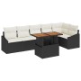Conjunto de Sofá de Jardín de 7 Piezas con Cojines Negros de Poliratán by , Outdoor sofas - Ref: Foro24-3358581, Price: 493,2...