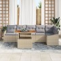 Juego de Sofá de Jardín de 7 Piezas con Cojines Beige Ratán Polietileno by , Outdoor sofas - Ref: Foro24-3358583, Price: 529,...