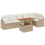 Juego de Sofá de Jardín de 7 Piezas con Cojines Beige Ratán Poliéster by , Outdoor sofas - Ref: Foro24-3358584, Price: 562,72...