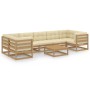Gartenmöbel Set 8 Stück Kissen Honig Braun Kiefer Holz von vidaXL, Gartensets - Ref: Foro24-3077312, Preis: 832,17 €, Rabatt: %