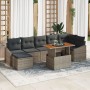 Juego de Sofás de Jardín de 8 Piezas con Cojines Gris Ratán Sintético de , Sofás de exterior - Ref: Foro24-3358603, Precio: 5...