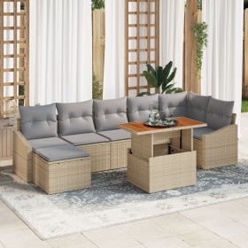Juego de Sofá de Jardín de 8 Piezas con Cojines Beige Poliratán von , Outdoor-Sofas - Ref: Foro24-3358604, Preis: 560,74 €, R...