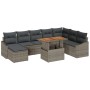 Conjunto de Sofás de Jardín de 9 Piezas con Cojines Gris Ratán by , Outdoor sofas - Ref: Foro24-3358610, Price: 620,89 €, Dis...