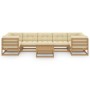 Gartenmöbel Set 8 Stück Kissen Honig Braun Kiefer Holz von vidaXL, Gartensets - Ref: Foro24-3077312, Preis: 832,17 €, Rabatt: %