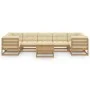 Set de muebles de jardín 8 pzs cojines madera pino marrón miel de vidaXL, Conjuntos de jardín - Ref: Foro24-3077312, Precio: ...