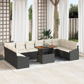 Juego de Sofás de Jardín de 11 Piezas con Cojines de Poliratán Negro by , Outdoor sofas - Ref: Foro24-3358623, Price: 702,18 ...
