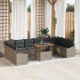 Juego de Sofá de Jardín de 11 Piezas con Cojines de Ratán Gris PE by , Outdoor sofas - Ref: Foro24-3358624, Price: 761,36 €, ...
