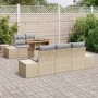 Conjunto de sofá de jardín de 6 piezas con cojines beige de ratán sintético by , Outdoor sofas - Ref: Foro24-3358639, Price: ...