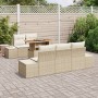 Juego de Sofá de Jardín de 6 Piezas con Cojines Beige Rattan Poliéster von , Outdoor-Sofas - Ref: Foro24-3358640, Preis: 587,...