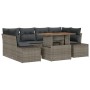 Juego de Sofás de Jardín de 7 Piezas con Cojines Gris Poliratán by , Outdoor sofas - Ref: Foro24-3358652, Price: 543,04 €, Di...