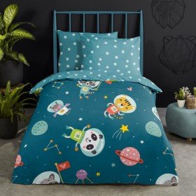 Good Morning Funda de edredón infantil SPACY 100x135 cm azul