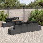 Conjunto de Sofás de Jardín de 8 Piezas con Cojines Ratán Poliéster Negro by , Outdoor sofas - Ref: Foro24-3358662, Price: 63...
