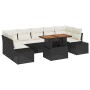 Conjunto de Sofá de Jardín de 8 Piezas con Cojines de Poliratán Negro von , Outdoor-Sofas - Ref: Foro24-3358665, Preis: 577,1...