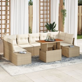 Conjunto de sofá de jardín de 8 piezas con cojines beige de ratán sintético von , Outdoor-Sofas - Ref: Foro24-3358668, Preis:...