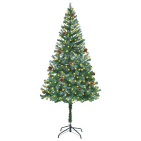 Árbol de Navidad artificial con LEDs y piñas 180 cm