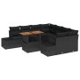 Set de Sofás de Jardín de 9 Piezas con Cojines en Negro de Ratán Multifuncional von , Outdoor-Sofas - Ref: Foro24-3358683, Pr...
