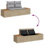 Conjunto de Sofá de Jardín 6 Piezas Beige Ratán Poliéster de , Sofás de exterior - Ref: Foro24-3358688, Precio: 473,40 €, Des...