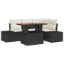 Conjunto de sofá de jardín de 5 piezas con cojines negros de ratán sintético von , Outdoor-Sofas - Ref: Foro24-3358693, Preis...