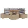 Juego de Sofás de Jardín de 5 Piezas con Cojines Beige de Ratán von , Outdoor-Sofas - Ref: Foro24-3358695, Preis: 445,87 €, R...