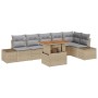 Juego de Sofá de Jardín de 7 Piezas con Cojines Beige de Ratán de , Sofás de exterior - Ref: Foro24-3358709, Precio: 553,64 €...