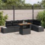Conjunto de Sofá de Jardín de 7 Piezas con Cojines Negro Poliratán by , Outdoor sofas - Ref: Foro24-3358711, Price: 539,65 €,...