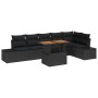 Conjunto de Sofá de Jardín de 7 Piezas con Cojines Negro Poliratán by , Outdoor sofas - Ref: Foro24-3358711, Price: 539,65 €,...