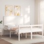 Seniorenbett Massivholz Kopfteil weiß 140x200 cm von vidaXL, Betten und Lattenroste - Ref: Foro24-3195482, Preis: 191,71 €, R...