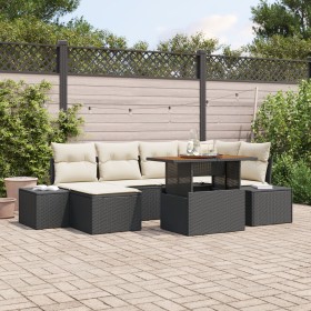 Juego de sofá de jardín de 7 piezas con cojines Negro Poliratán by , Outdoor sofas - Ref: Foro24-3358721, Price: 508,10 €, Di...