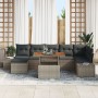 Juego de Sofá de Jardín de 8 Piezas con Cojines Gris Ratán Poli de , Sofás de exterior - Ref: Foro24-3358729, Precio: 559,02 ...