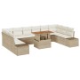 Conjunto de sofá de jardín de 11 piezas con cojines beige de ratán sintético by , Outdoor sofas - Ref: Foro24-3358752, Price:...