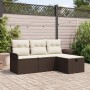 Conjunto de Sofá de Jardín de 4 Piezas con Cojines Marrón Ratán Polimérico von , Outdoor-Sofas - Ref: Foro24-3358847, Preis: ...