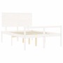 Seniorenbett Massivholz Kopfteil weiß 140x200 cm von vidaXL, Betten und Lattenroste - Ref: Foro24-3195482, Preis: 191,71 €, R...