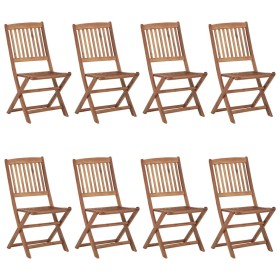 Sillas de exterior plegables 8 uds madera maciza acacia de vidaXL, Sillas de jardín - Ref: Foro24-3074939, Precio: 373,47 €, ...