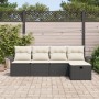 Juego de Sofá de Jardín de 5 Piezas con Cojines Ratán Poliratán Negro von , Outdoor-Sofas - Ref: Foro24-3358856, Preis: 316,5...