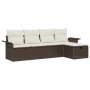 Conjunto de Sofá de Jardín de 5 piezas con Cojines Marrón Ratán Poliéster von , Outdoor-Sofas - Ref: Foro24-3358857, Preis: 3...