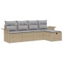 Juego de sofá de jardín de 5 piezas con cojines Beige Poliratán von , Outdoor-Sofas - Ref: Foro24-3358859, Preis: 332,08 €, R...