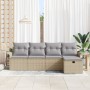 Juego de sofá de jardín de 5 piezas con cojines Beige Poliratán von , Outdoor-Sofas - Ref: Foro24-3358859, Preis: 332,08 €, R...