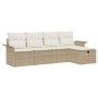 Conjunto de sofá de jardín de 5 piezas con cojines Beige Ratán PE by , Outdoor sofas - Ref: Foro24-3358860, Price: 338,00 €, ...