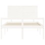 Seniorenbett Massivholz Kopfteil weiß 140x200 cm von vidaXL, Betten und Lattenroste - Ref: Foro24-3195482, Preis: 191,71 €, R...