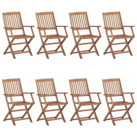 Faltbare Außensessel, 8 Stück Massivholz Akazie. von vidaXL, Gartenstühle - Ref: Foro24-3074937, Preis: 442,17 €, Rabatt: %