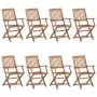 Sillas de exterior plegables 8 uds madera maciza acacia by vidaXL, Garden chairs - Ref: Foro24-3074937, Price: 396,01 €, Disc...