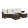 Conjunto de Sofá de Jardín de 6 Piezas con Cojines Marrón Poliratán by , Outdoor sofas - Ref: Foro24-3358867, Price: 366,56 €...